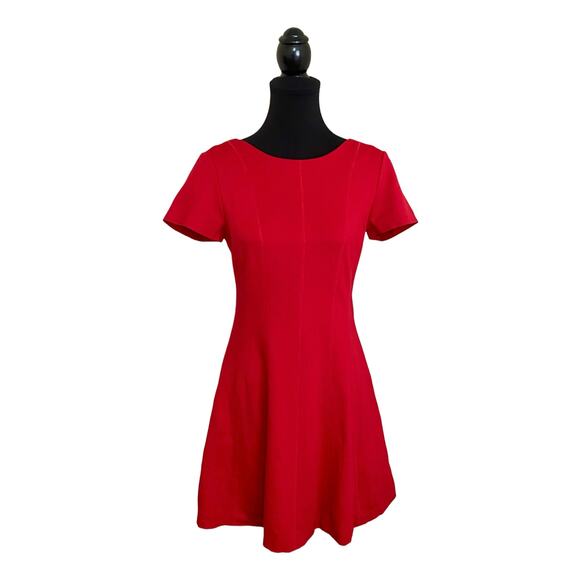 Banana Republic Dress Size 6 Red Party Cocktail Holiday Fit Flare Open Back EUC - Picture 1 of 5